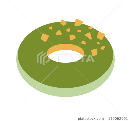 Donuts coated with nuts and matcha Donuts coated with nuts and matcha 139062991