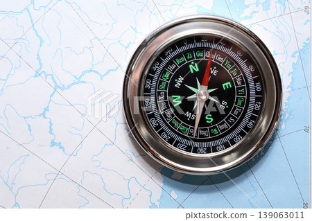 Compass On Map Compass On Map 139063011