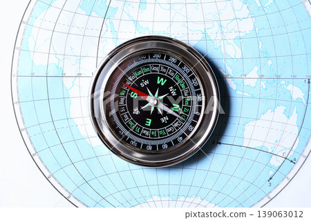 Compass On Map Compass On Map 139063012