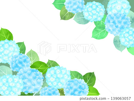 水彩風格繡球花畫框 - 藍色 水彩風格繡球花畫框 - 藍色 139063057