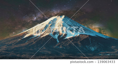 a beautiful night shot of a mountain in the night starry sky a beautiful night shot of a mountain in the night starry sky 139063433
