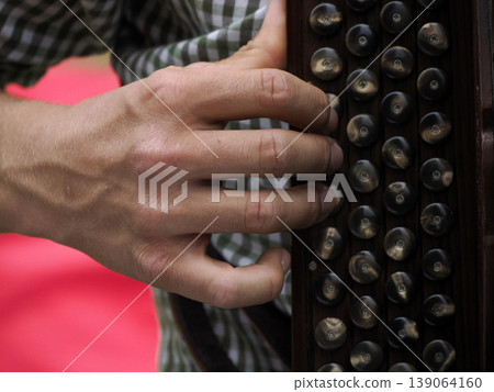 hands playing alpine bavarian accordion 139064160
