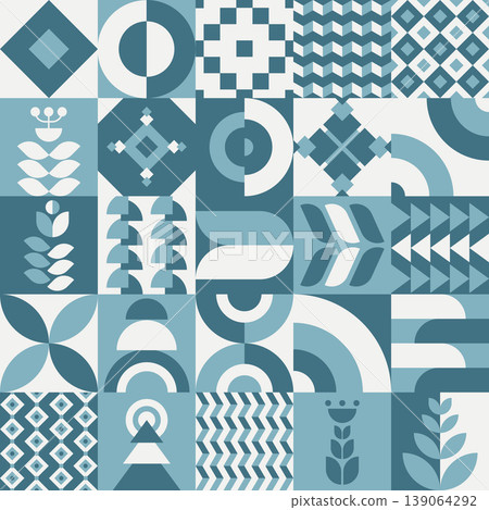 Abstract Geometric minimalist scandinavian shapes pattern background, for wallpaper, banner, background, textile, fabric Abstract Geometric minimalist scandinavian shapes pattern background, for wallpaper, banner, background, textile, fabric 139064292