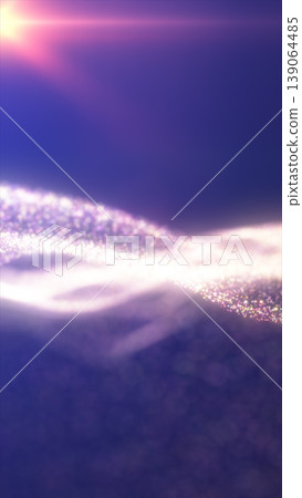 Shimmering particle wave with soft bokeh glow and pink-purple lens flare on a dreamy gradient background Shimmering particle wave with soft bokeh glow and pink-purple lens flare on a dreamy gradient background 139064485