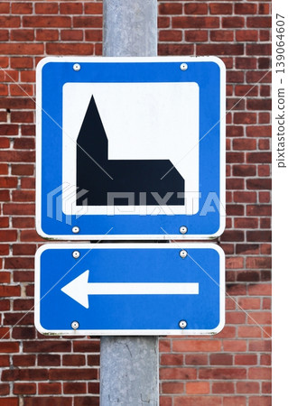 Church road sign and direction in Denmark Church road sign and direction in Denmark 139064607