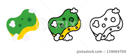Cleaning Sponge Household Kitchen Tool Icon Vector Cleaning Sponge Household Kitchen Tool Icon Vector 139064769