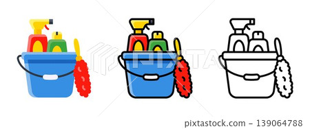 Cleaning Supplies Household Equipment Product Icon Set Cleaning Supplies Household Equipment Product Icon Set 139064788