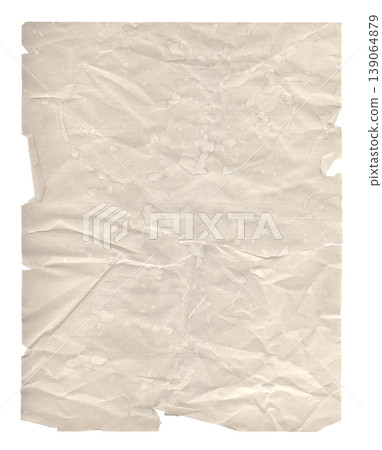 Wrinkled paper texture monochrome isolated on white Wrinkled paper texture monochrome isolated on white 139064879