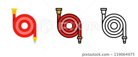 Water Hose Pipe Irrigation Equipment Icon Vector Water Hose Pipe Irrigation Equipment Icon Vector 139064975