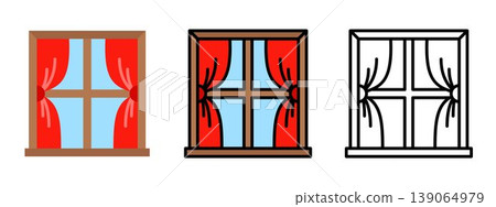 Window Blinds Curtain Interior Home Icon Vector Window Blinds Curtain Interior Home Icon Vector 139064979