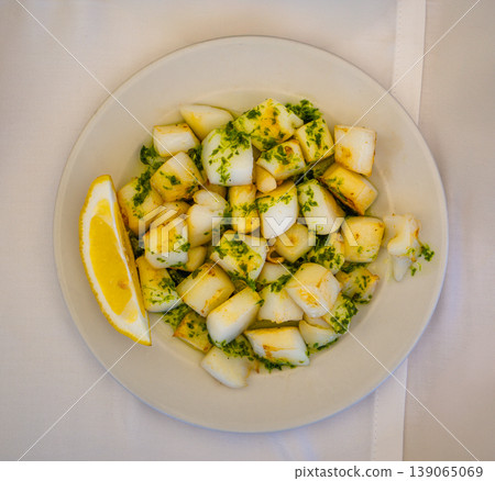 Roasted Potatoes with Herbs in Valencia Spain 139065069