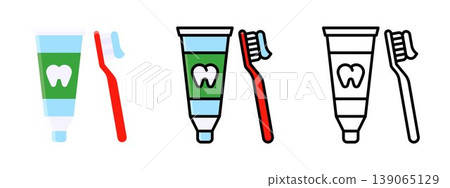 Toothbrush Dental Hygiene Health Care Icon Vector 139065129