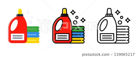 Laundry Detergent Cleaning Liquid Bottle Icon Vector Laundry Detergent Cleaning Liquid Bottle Icon Vector 139065217