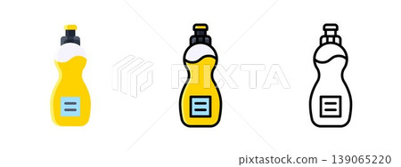Laundry Detergent Liquid Cleaning Product Icon Vector Laundry Detergent Liquid Cleaning Product Icon Vector 139065220