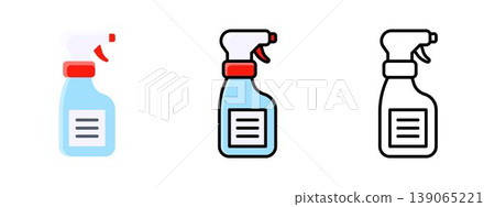 Spray Bottle Cleaning Disinfectant Icon Vector Design Spray Bottle Cleaning Disinfectant Icon Vector Design 139065221