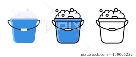 Cleaning Bucket Water Container Household Icon Vector 139065222