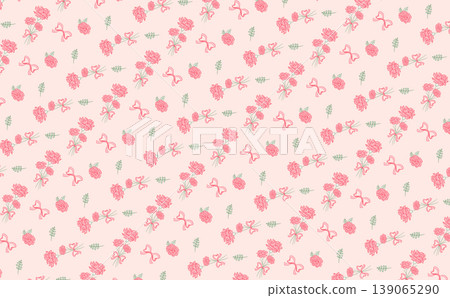Mother's Day ribbon and carnation floral pattern rough background material_pink Mother's Day ribbon and carnation floral pattern rough background material_pink 139065290