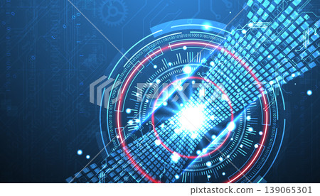 Abstract background. Scientific and technological concept with the use of technical elements formed in the shape of a circle. Vector Abstract background. Scientific and technological concept with the use of technical elements formed in the shape of a circle. Vector 139065301
