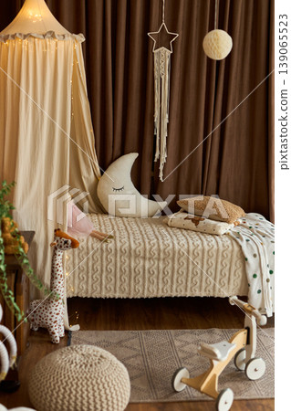 Cozy Childrens Bedroom with Canopy and Toys 139065523
