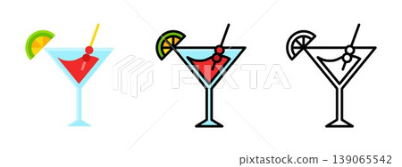 Cocktail drink alcohol glass straw summer party beverage Cocktail drink alcohol glass straw summer party beverage 139065542