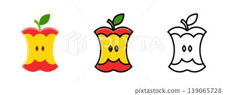 Apple core fruit healthy vegan organic food leftover Apple core fruit healthy vegan organic food leftover 139065728
