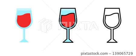 Wine glass alcohol drink elegant beverage bar icon Wine glass alcohol drink elegant beverage bar icon 139065729