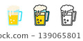 Beer mug with frothy beer drink alcoholic beverage glass 139065801