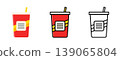 Cold soft drink in plastic cup takeaway beverage 139065804