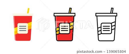 Cold soft drink in plastic cup takeaway beverage 139065804