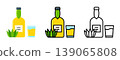 Herbal liquor alcoholic drink with natural ingredients bottle 139065808