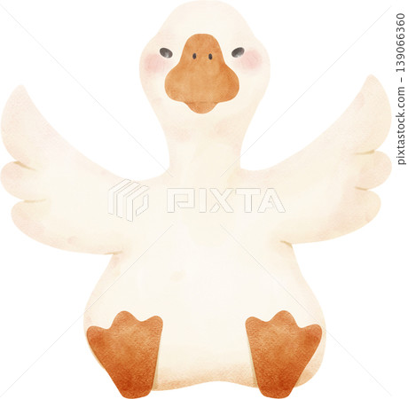 Goose Soft Watercolor Clipart Cute Goose Poses Hand drawing Illustration Goose Soft Watercolor Clipart Cute Goose Poses Hand drawing Illustration 139066360