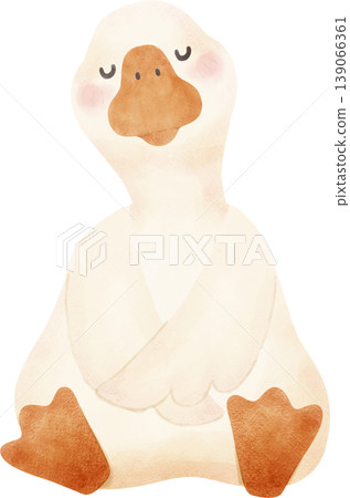 Goose Soft Watercolor Clipart Cute Goose Poses Hand drawing Illustration Goose Soft Watercolor Clipart Cute Goose Poses Hand drawing Illustration 139066361