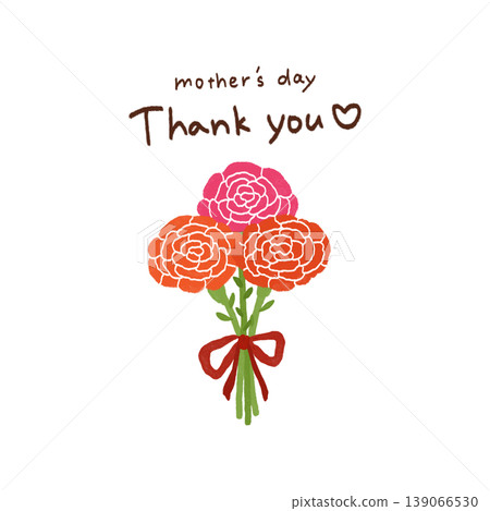 Mother's Day Carnation Illustration with Text Mother's Day Carnation Illustration with Text 139066530