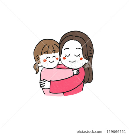 父母與孩子擁抱的插圖 139066531