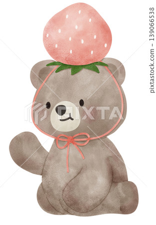 Spring Bear Coquette Joyful Spring Garden Nature cute hand drawing cartoon watercolor illustration Spring Bear Coquette Joyful Spring Garden Nature cute hand drawing cartoon watercolor illustration 139066538