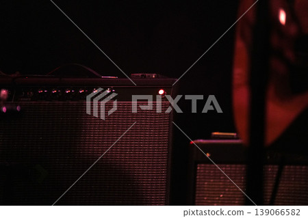 Guitar playing on stage live concert instrument detail Guitar playing on stage live concert instrument detail 139066582