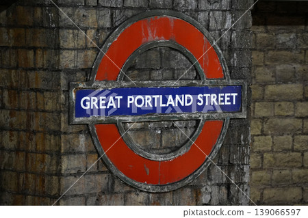 Great Portland street station sign london underground metro tube train detail 139066597