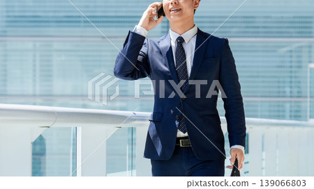 Male businessman talking on a smartphone 139066803