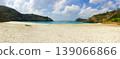 Kominato Beach on Chichijima Island in the Ogasawara Islands: White sandy beach and emerald green panorama. 139066866
