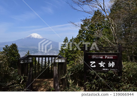 從位於神奈川縣和靜岡縣交界處的乙女峠眺望富士山。 139066944