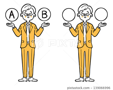 Options A and B: Businessman 2, Full Body, Vector (Orange) Options A and B: Businessman 2, Full Body, Vector (Orange) 139066996
