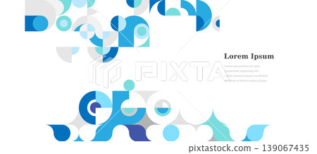 geometry abstract circle pattern retro summer background 139067435