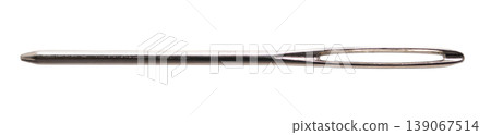 sewing needle close-up on white isolated background sewing needle close-up on white isolated background 139067514