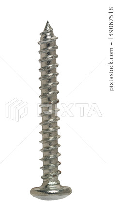 Construction screw close-up on a white isolated background Construction screw close-up on a white isolated background 139067518