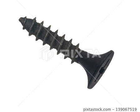 Construction screw close-up on a white isolated background Construction screw close-up on a white isolated background 139067519