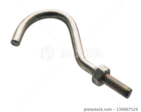 Hook bolt close-up on a white isolated background Hook bolt close-up on a white isolated background 139067529