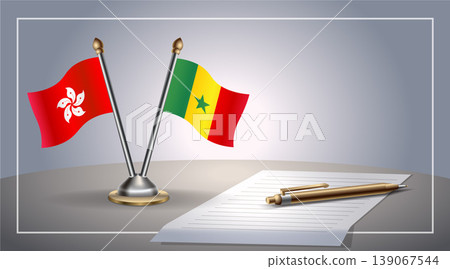 Small national flag of Hong Kong and Senegal flag Relation, Template Vector Illustration Small national flag of Hong Kong and Senegal flag Relation, Template Vector Illustration 139067544