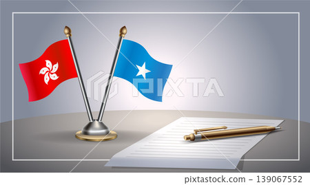 Small national flag of Hong Kong and Somalia flag Relation, Template Vector Illustration Small national flag of Hong Kong and Somalia flag Relation, Template Vector Illustration 139067552