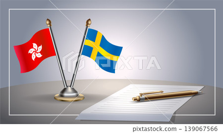 Small national flag of Hong Kong and Sweden flag Relation, Template Vector Illustration Small national flag of Hong Kong and Sweden flag Relation, Template Vector Illustration 139067566