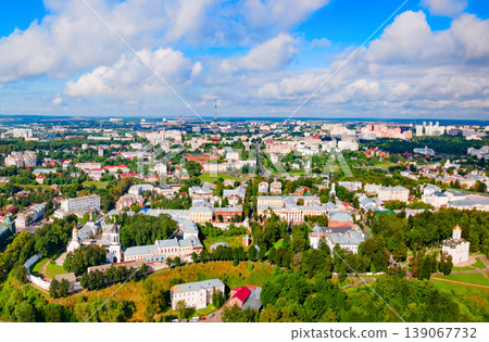 Vladimir city centre aerial panoramic view 139067732